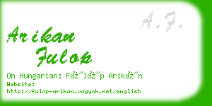 arikan fulop business card
